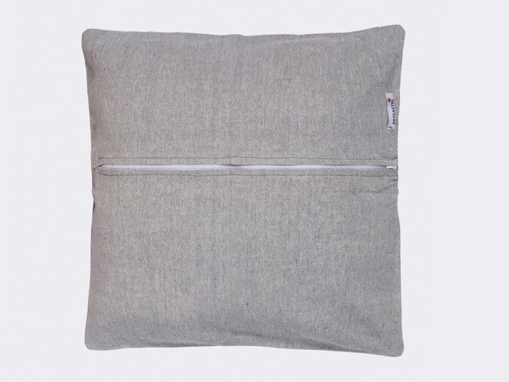 Ivory Grey Cotton Cushion Cover - Pack of 1 | SHOBITAM