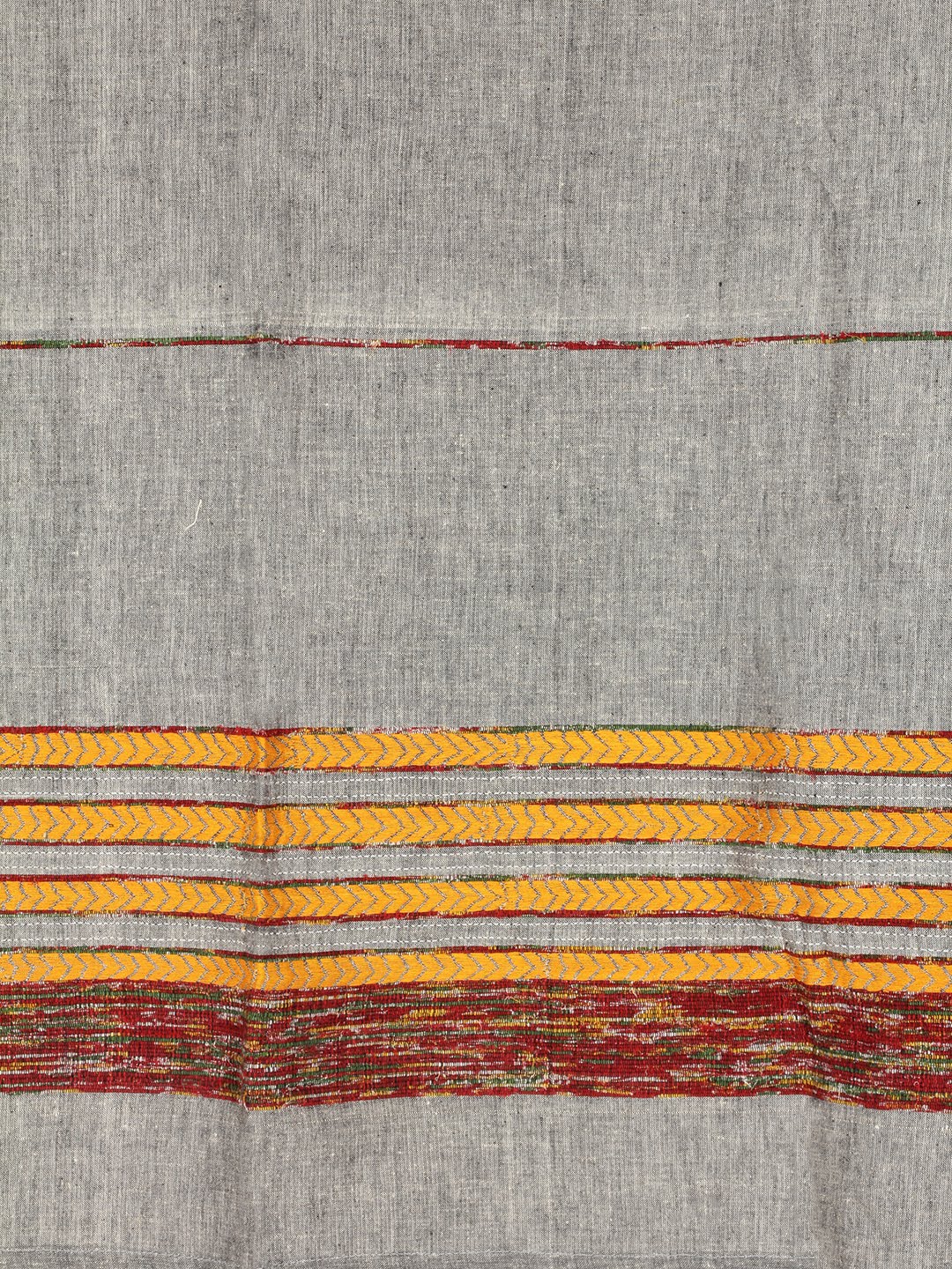 Grey Khesh Kantha Cotton Window Curtain- Single Panel | SHOBITAM