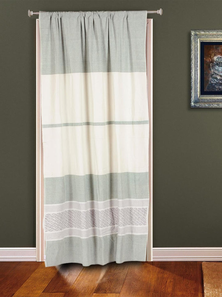 Sage Green Cotton Rod Pocket Door Curtain- Single Panel | SHOBITAM