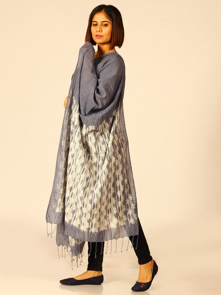 Hand Woven Shibori Cotton Dupatta | SHOBITAM