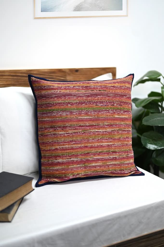 Reddish Navy Khesh Cotton Cushion Covers- Pack of 1 | SHOBITAM