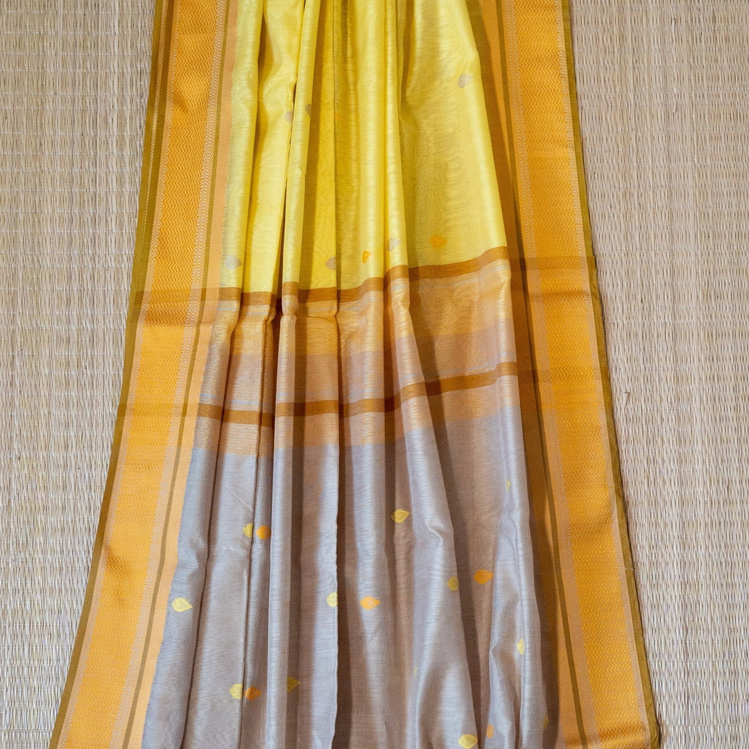 Handwoven Maheshwari Silk Cotton Saree Inner Light | SHOBITAM