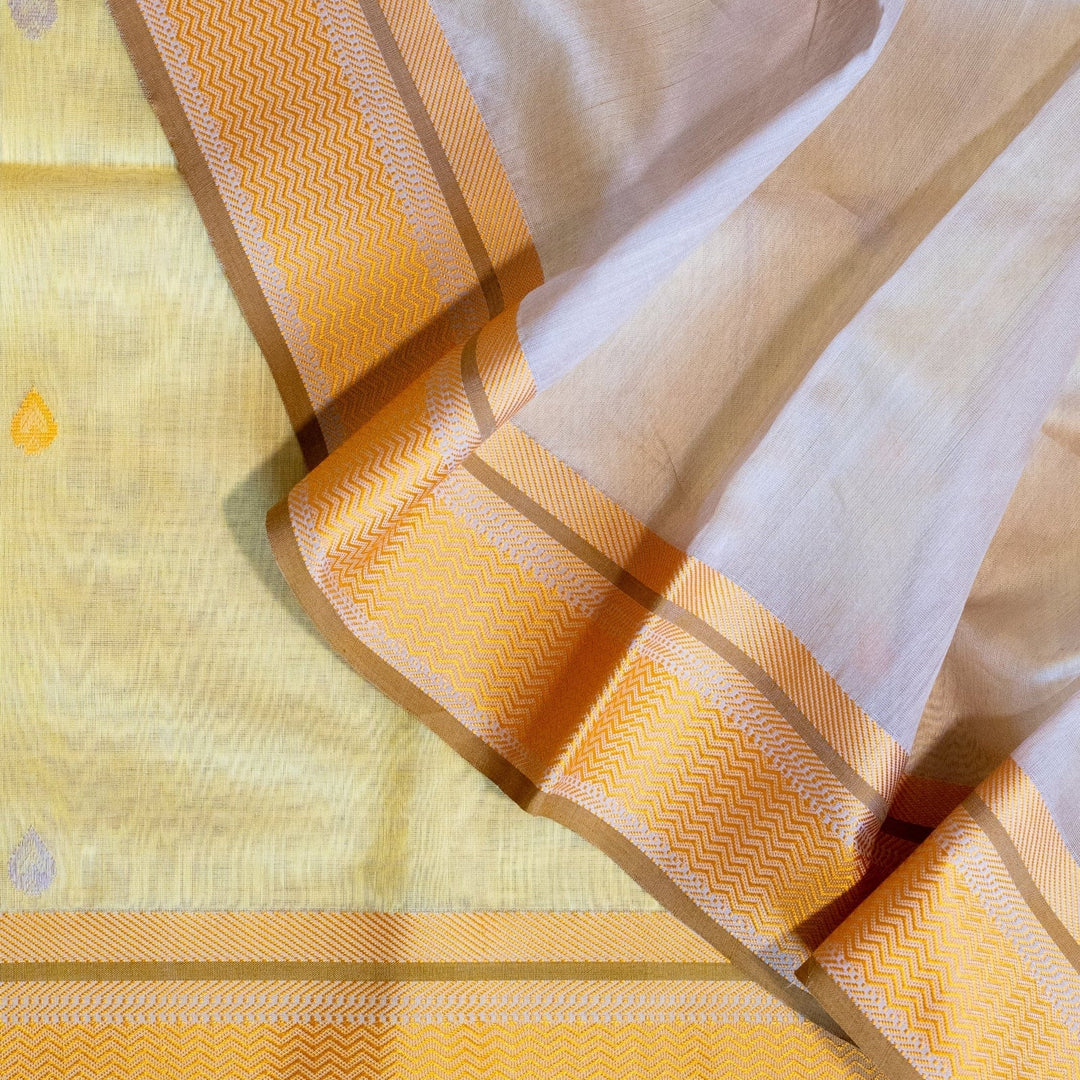 Handwoven Maheshwari Silk Cotton Saree Inner Light | SHOBITAM