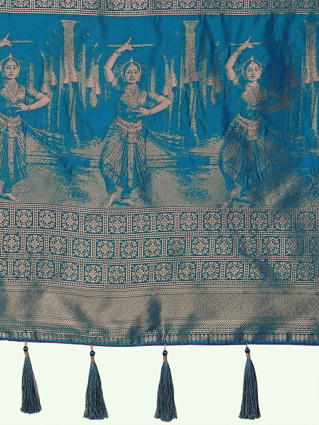 Purple Banarasi Semi Silk Saree With Zari Woven Design | SHOBITAM
