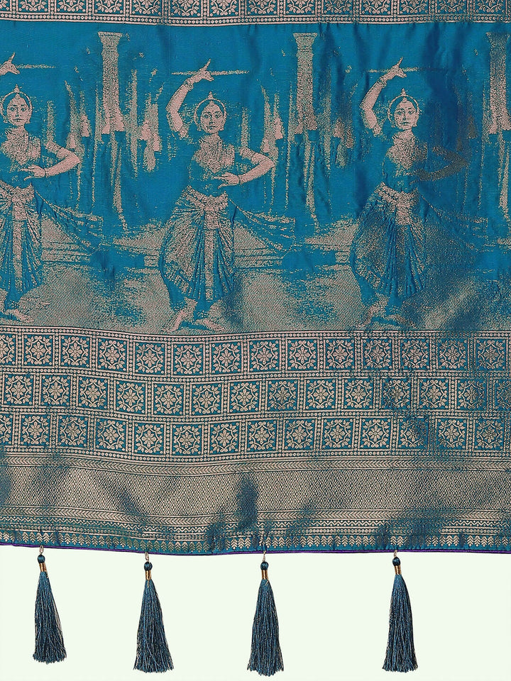 Purple Banarasi Semi Silk Saree With Zari Woven Design | SHOBITAM
