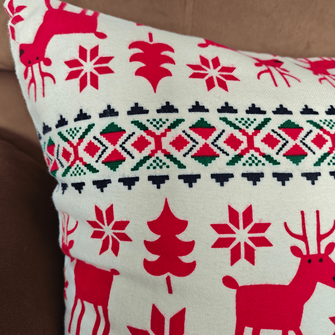 Jolly Christmas Print Cushion Cover | SHOBITAM