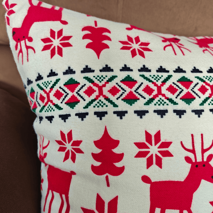 Jolly Christmas Print Cushion Cover | SHOBITAM