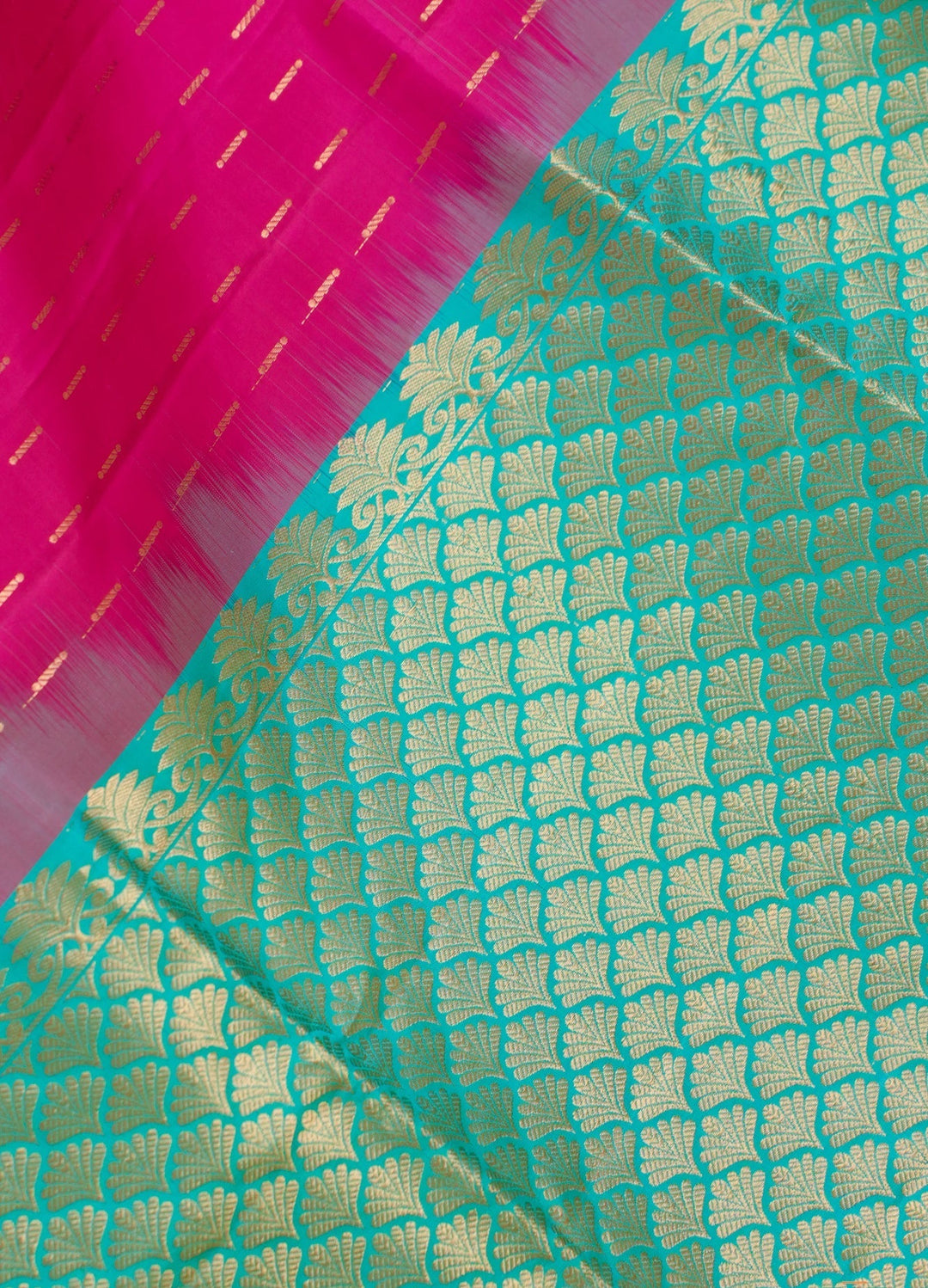 Hot Pink With Blue Kanjivaram Soft silk Handloom Saree Malar | SHOBITAM