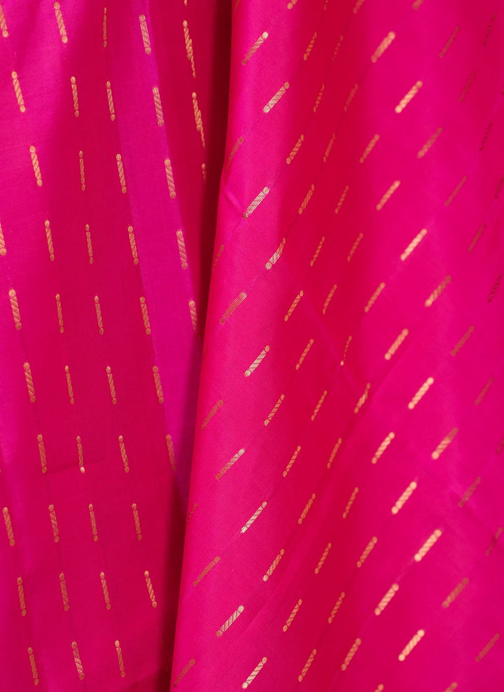 Hot Pink With Blue Kanjivaram Soft silk Handloom Saree Malar | SHOBITAM