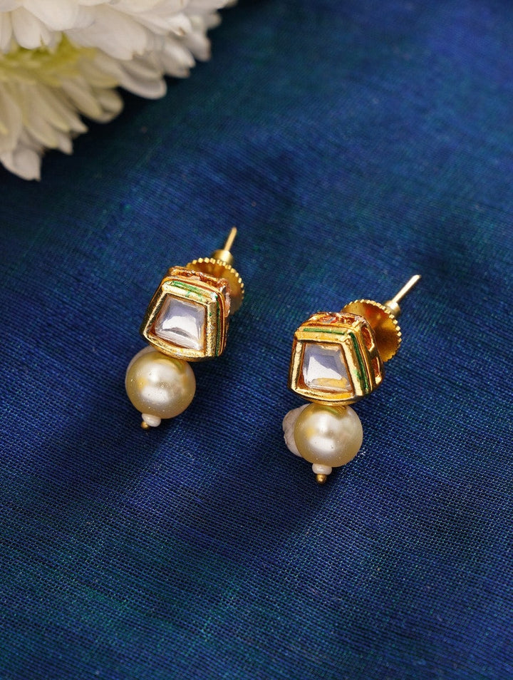 Parrot Bird Kundan Gold Tone Pearl Drop Necklace Set | SHOBITAM