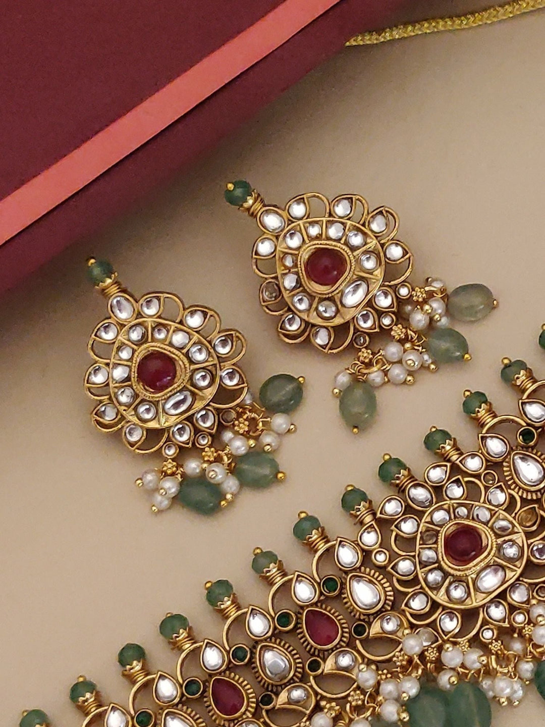 Temple Style Choker Necklace – Royal Festive Elegance Set | SHOBITAM