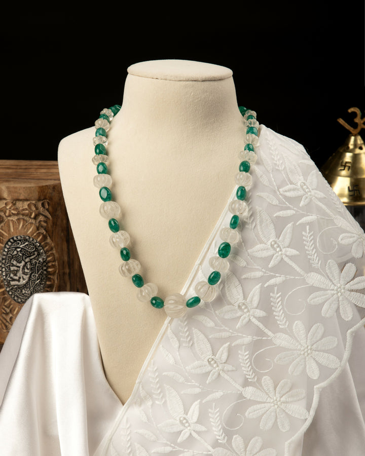 Clear Topaz Grove – Aventurine Harmony Mala | SHOBITAM