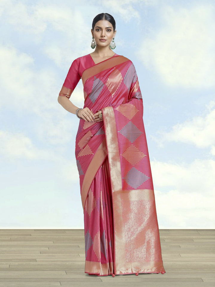 Light Pink Colour Banarasi Silk Zari Weaving Saree
