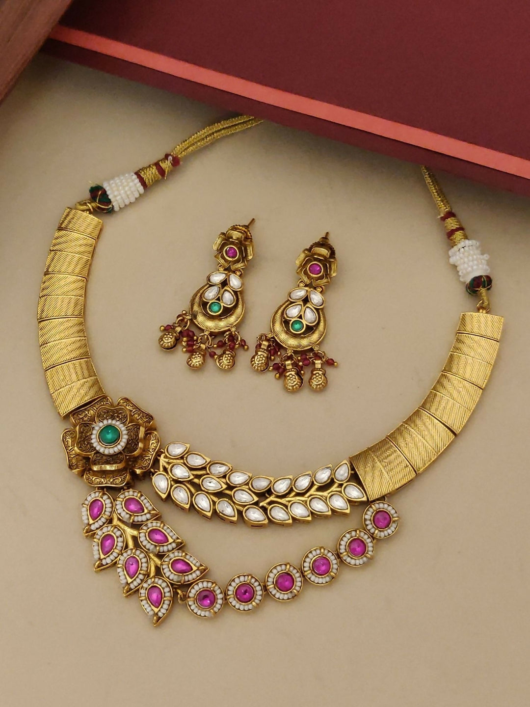 Premium Designer Imitation Bridal Jewellery Necklace Set | SHOBITAM