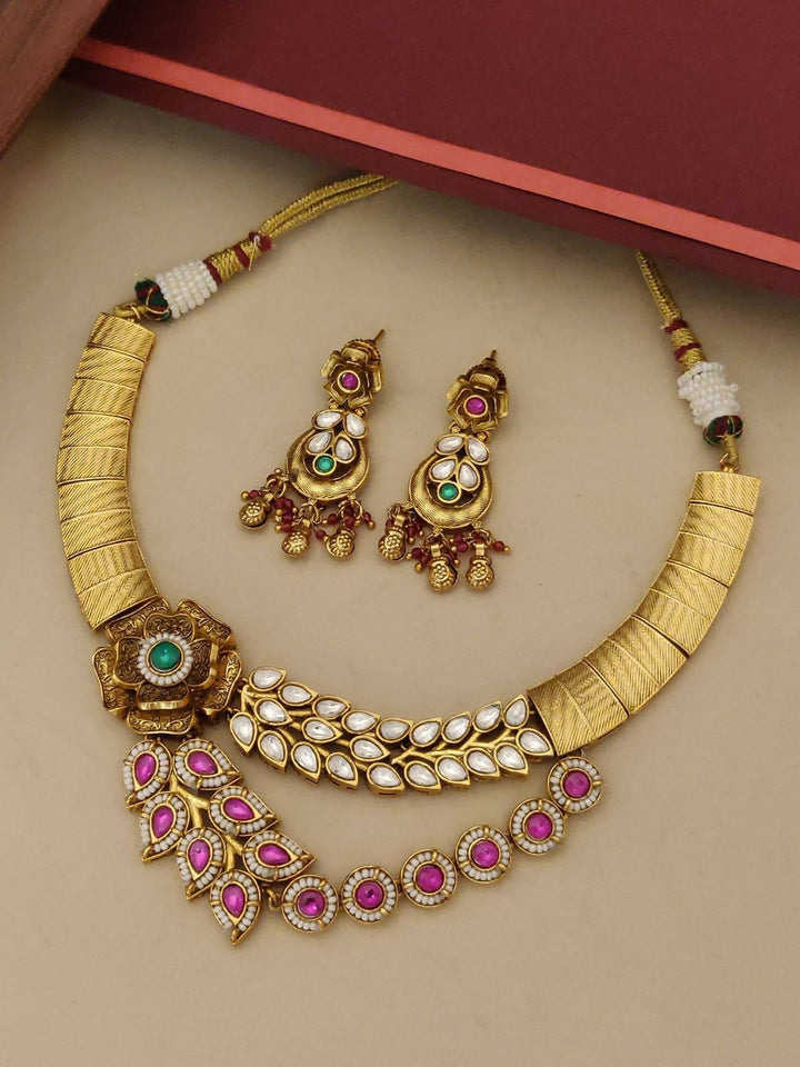 Premium Designer Imitation Bridal Jewellery Necklace Set | SHOBITAM