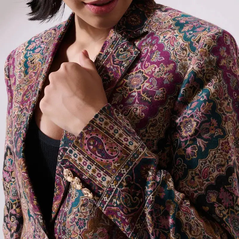 Teertha Fine Wool Silk Blazer for Women | SHOBITAM
