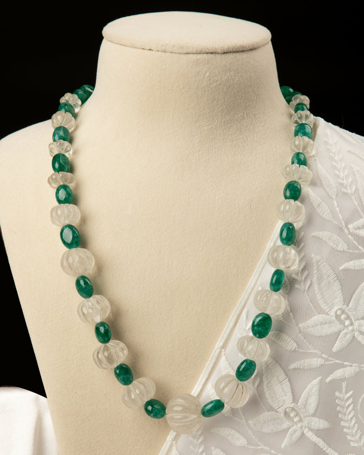 Clear Topaz Grove – Aventurine Harmony Mala | SHOBITAM