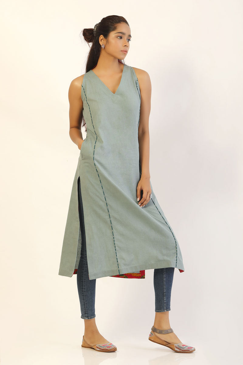 Ice Blue Kurti | SHOBITAM