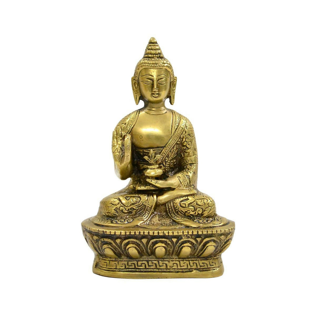 7" Brass Buddha in Padmasan Pose | SHOBITAM