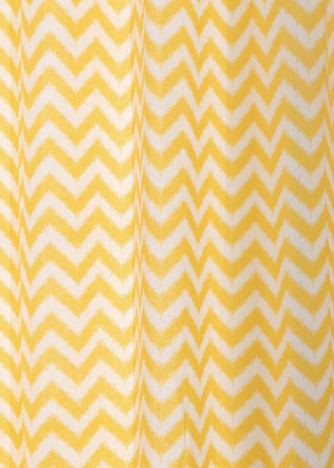 Ikat Chevron Yellow 100% cotton geometric curtain for living room - Room darkening - Single Piece | SHOBITAM