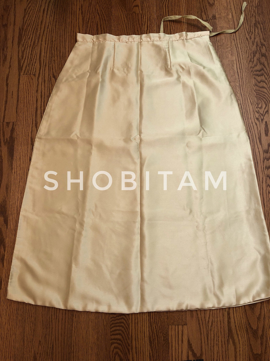 Premium Quality Muted Gold Satin Petticoat for saree, in standard size.