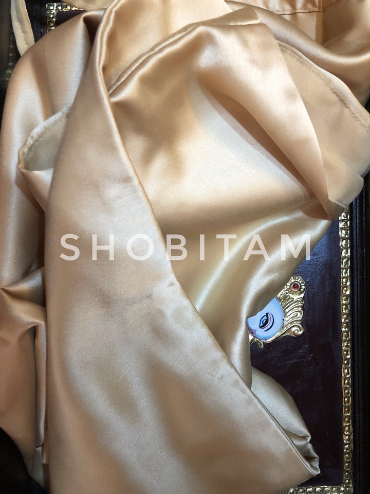 Premium Quality Muted Gold Satin Petticoat for saree, in standard size.