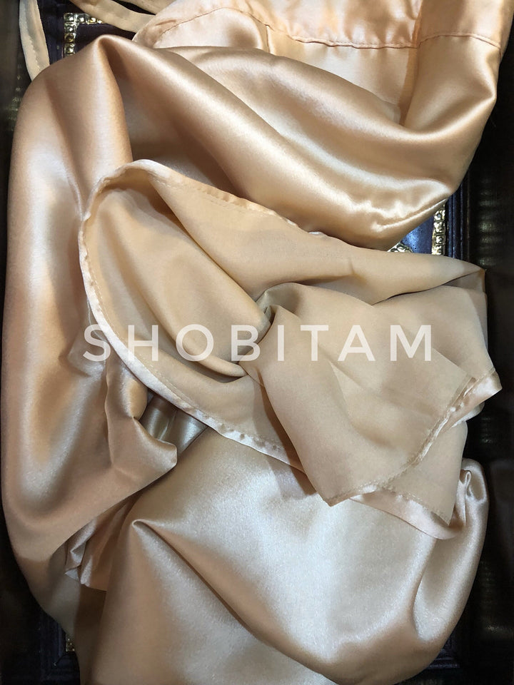 Premium Quality Muted Gold Satin Petticoat for saree, in standard size.