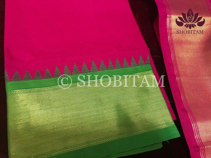 Black Art Silk Saree with Ganga Jamuna borders