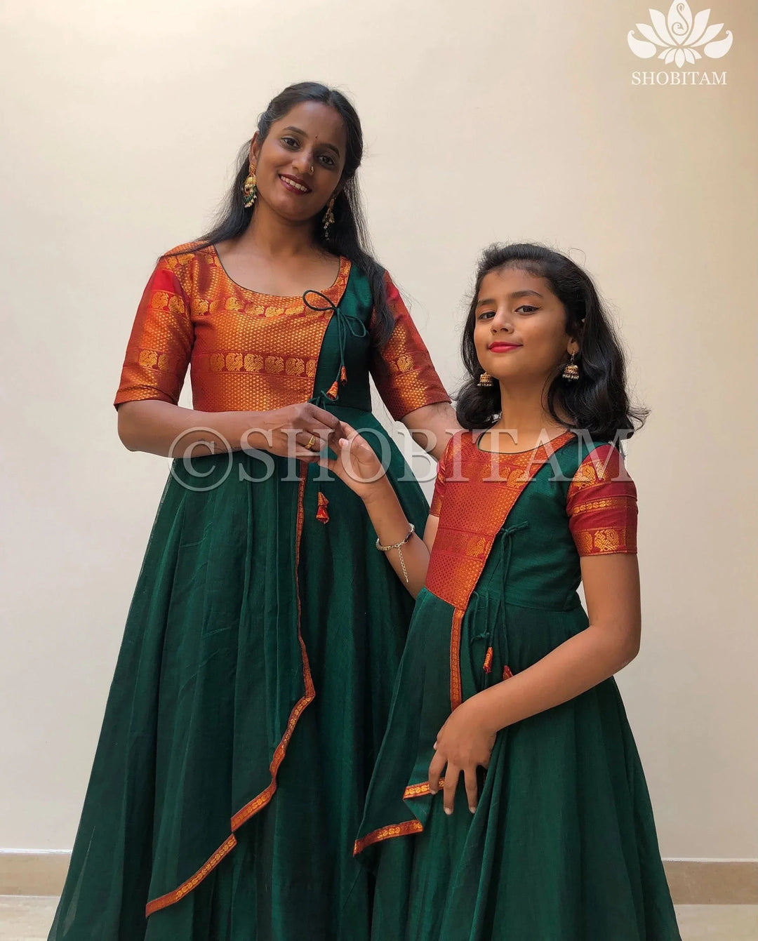 Made to Measure: Mother Daughter Gowns in Custom patterns and colors | SHOBITAM