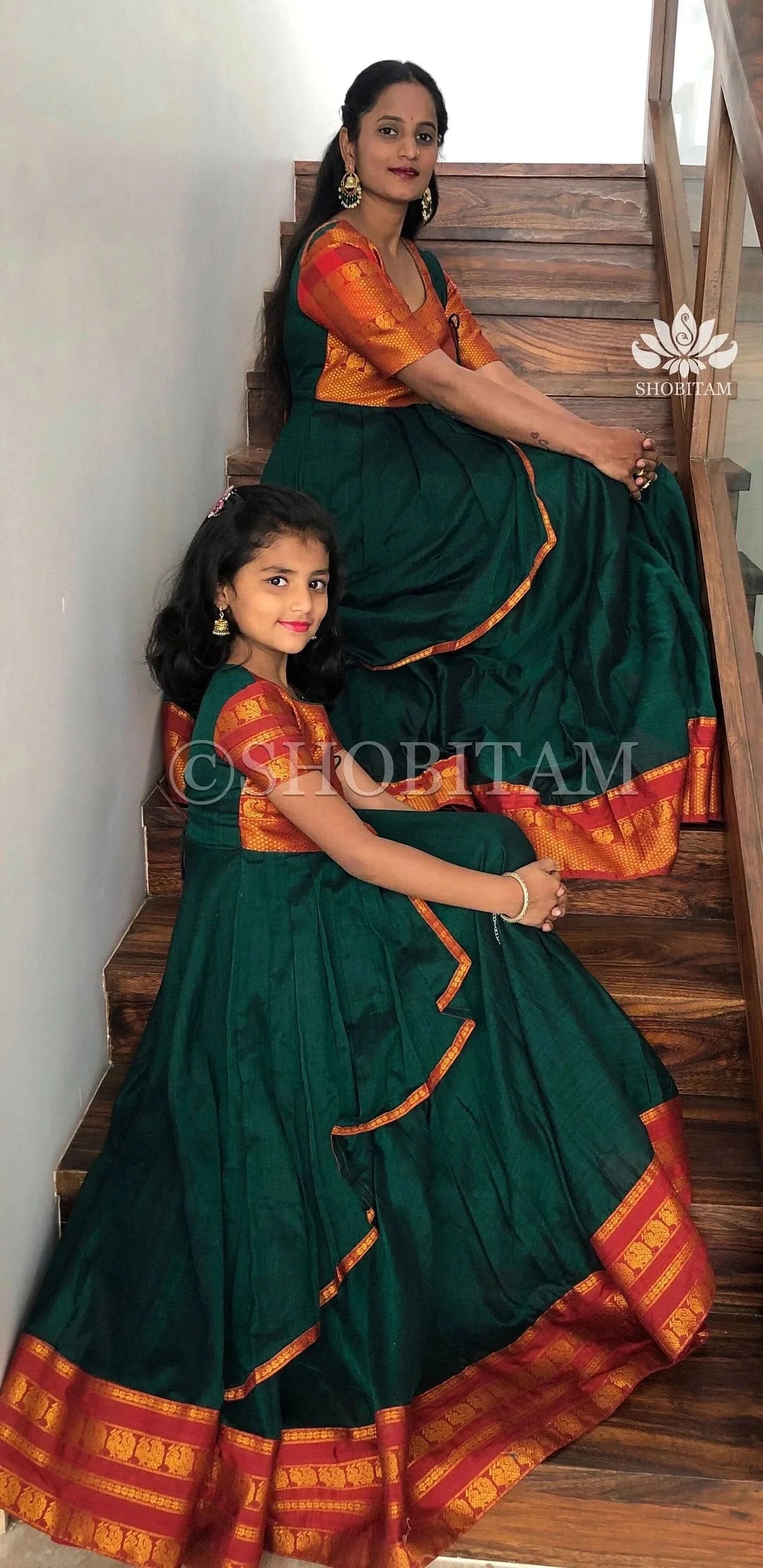 Made to Measure: Mother Daughter Gowns in Custom patterns and colors | SHOBITAM