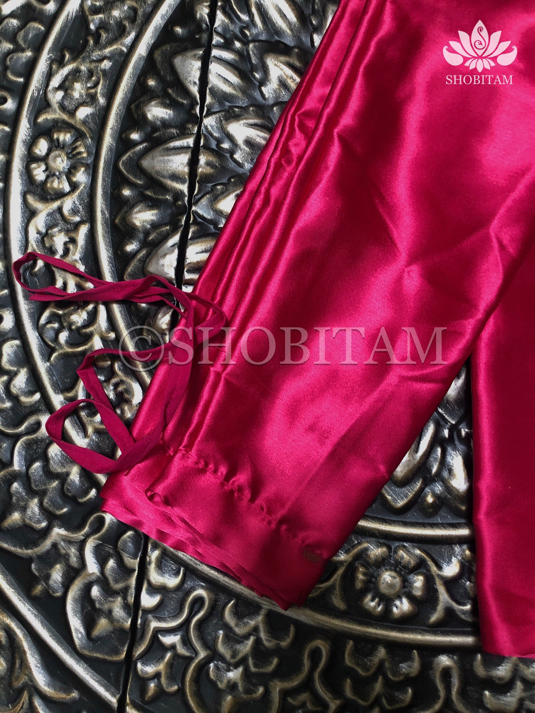 Premium Quality pink-red Satin Petticoat for saree,medium size