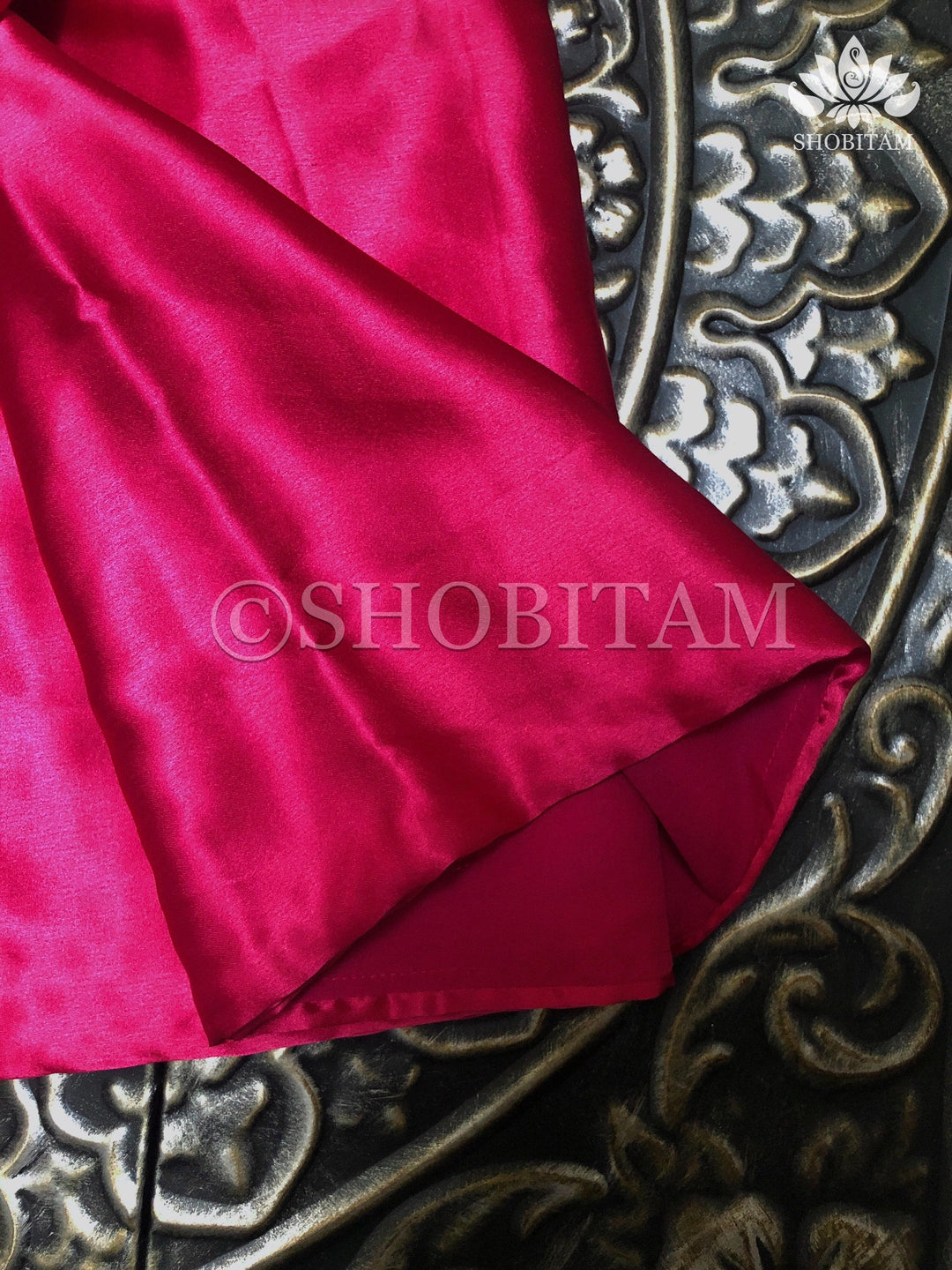 Premium Quality pink-red Satin Petticoat for saree,medium size