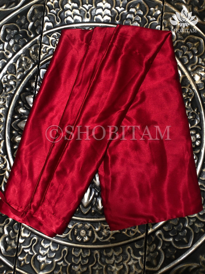 Premium Quality red Satin Petticoat for saree,medium size | SHOBITAM