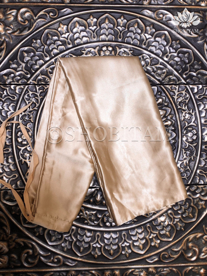 Premium Quality muted gold Satin Petticoat for saree,medium size | SHOBITAM