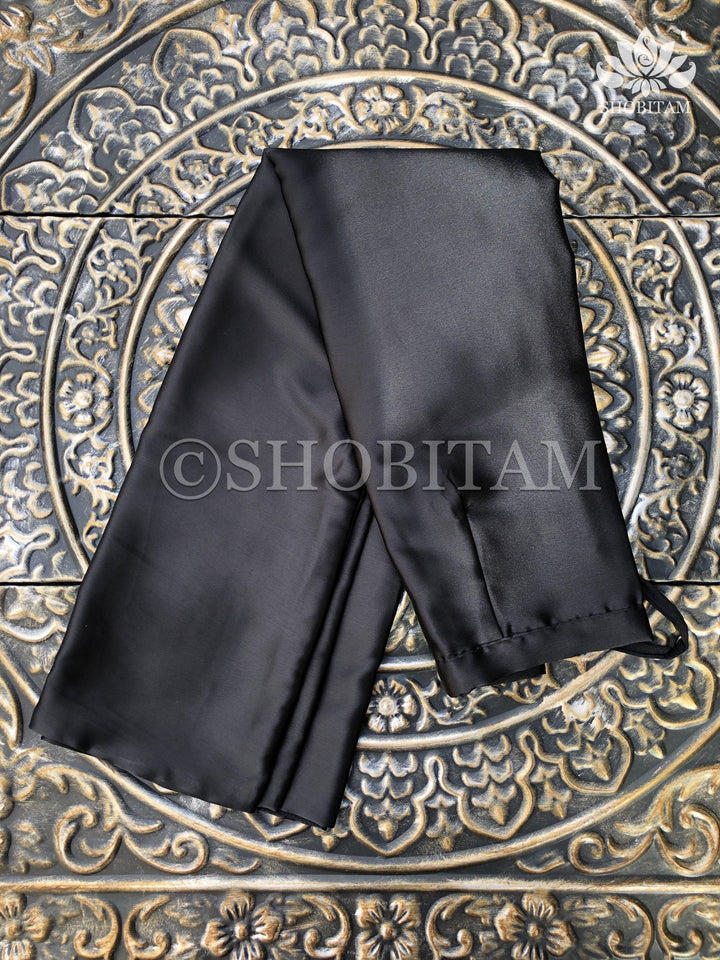 XL size Premium Quality black Satin Petticoat for saree | SHOBITAM
