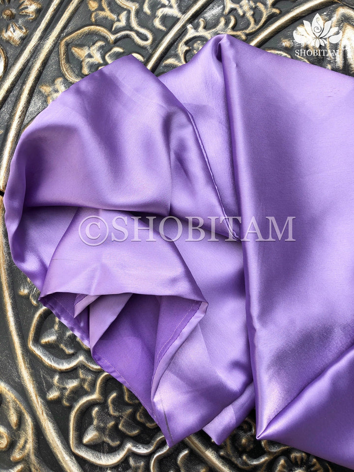 Premium Quality lilac Satin Petticoat for saree,medium size | SHOBITAM