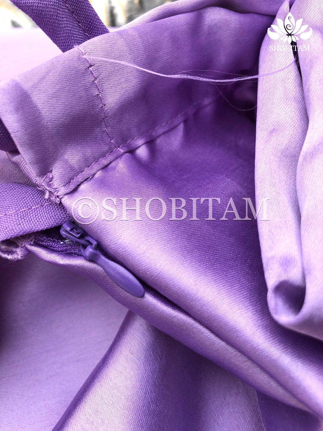 Premium Quality lilac Satin Petticoat for saree,medium size | SHOBITAM