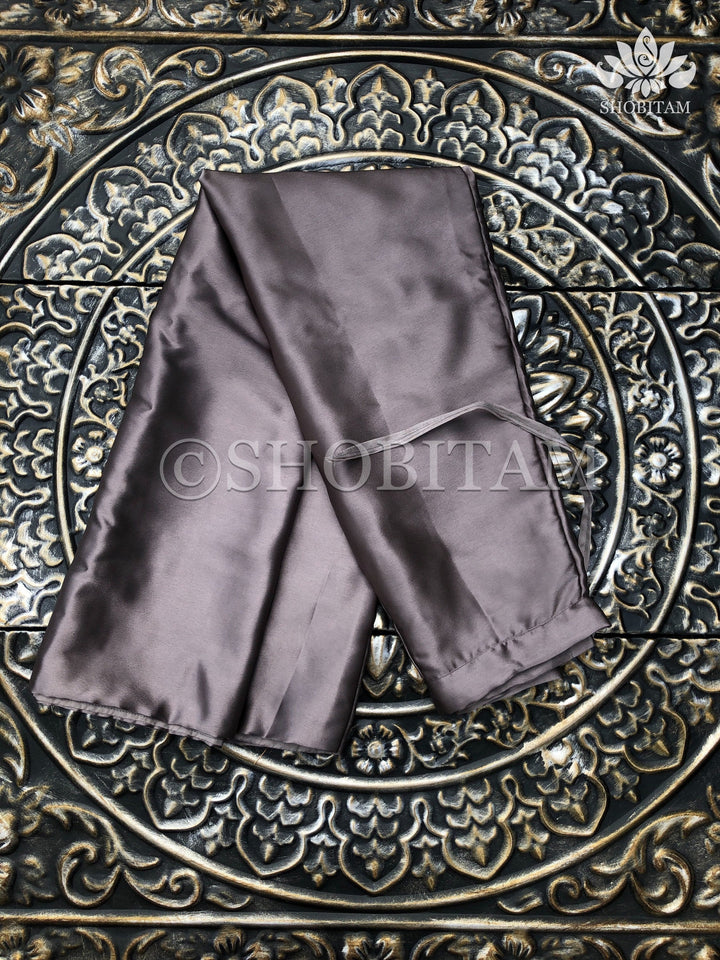 Premium Quality taupe Satin Petticoat for saree,medium size | SHOBITAM