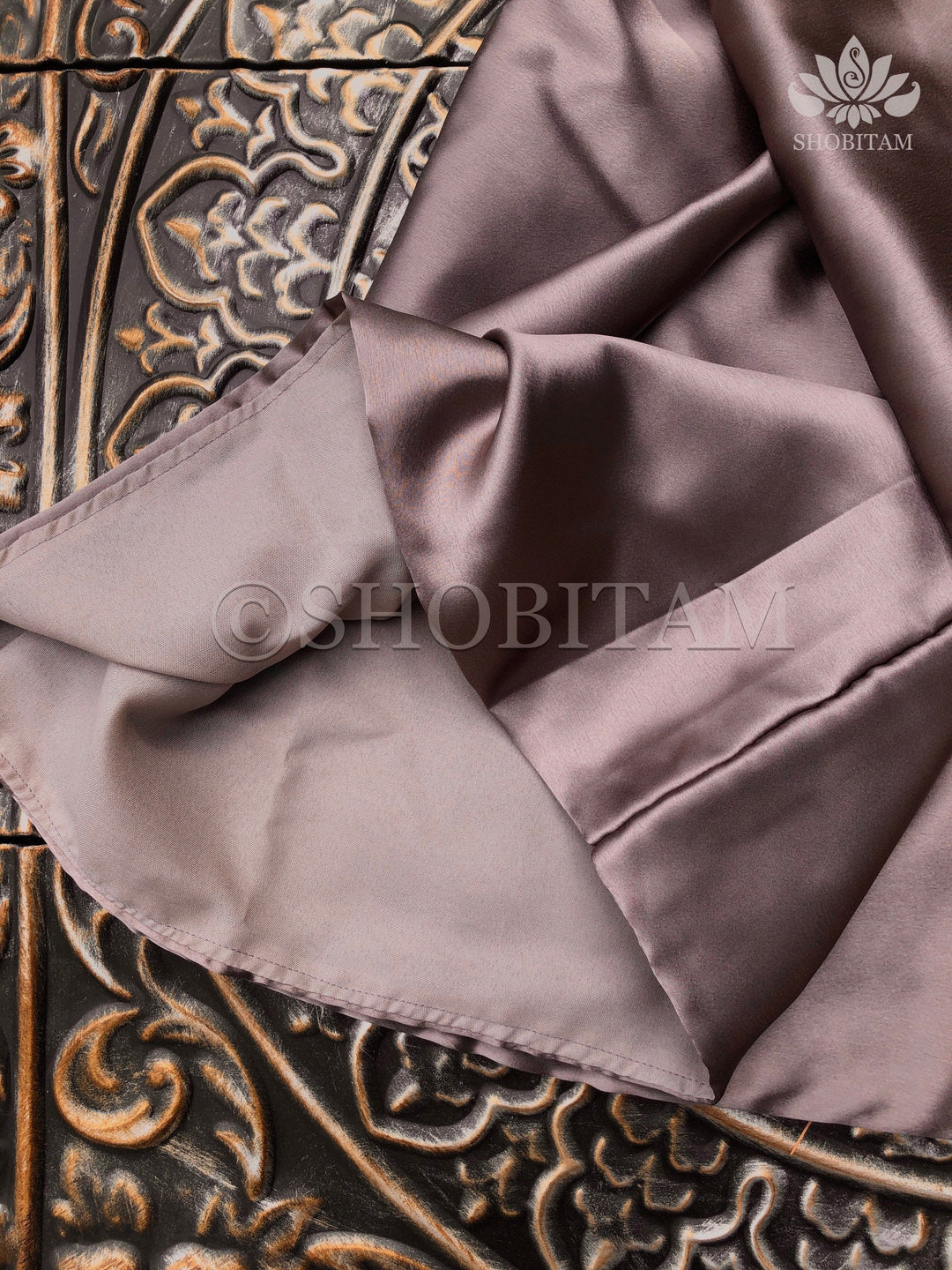 Premium Quality taupe Satin Petticoat for saree,medium size | SHOBITAM