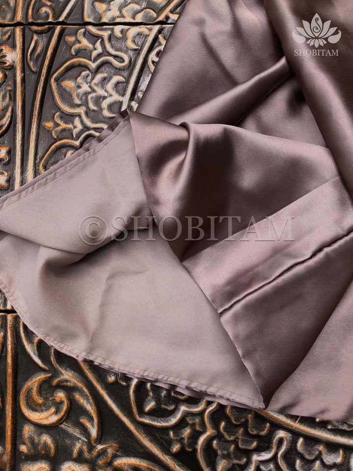 Premium Quality taupe Satin Petticoat for saree,medium size | SHOBITAM