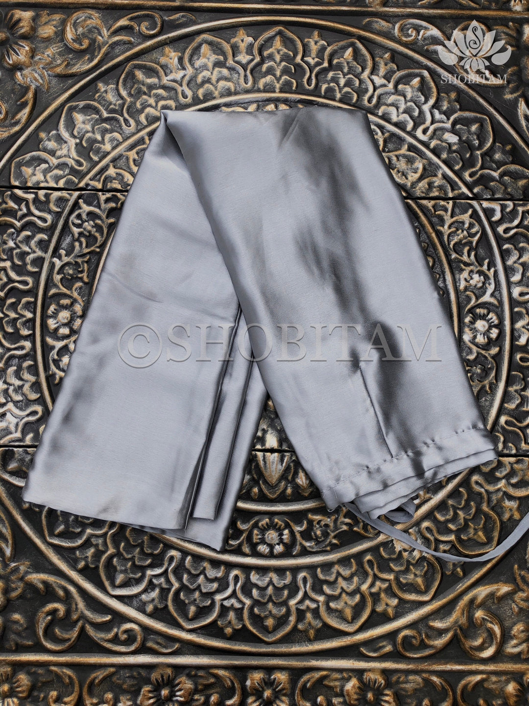 Premium Quality Gray Satin Petticoat for saree,medium size | SHOBITAM