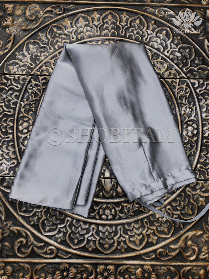 Premium Quality Gray Satin Petticoat for saree,medium size | SHOBITAM
