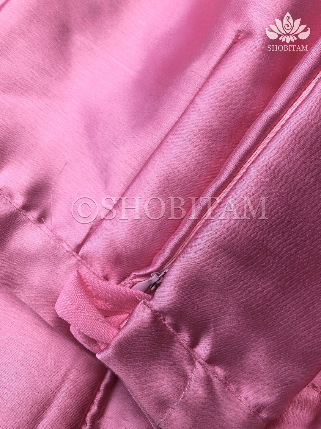 Premium Quality light pink Satin Petticoat for saree,medium size | SHOBITAM
