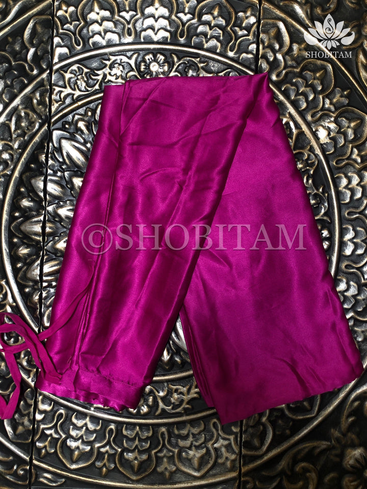 Premium Quality Magenta Satin Petticoat for saree,medium size | SHOBITAM