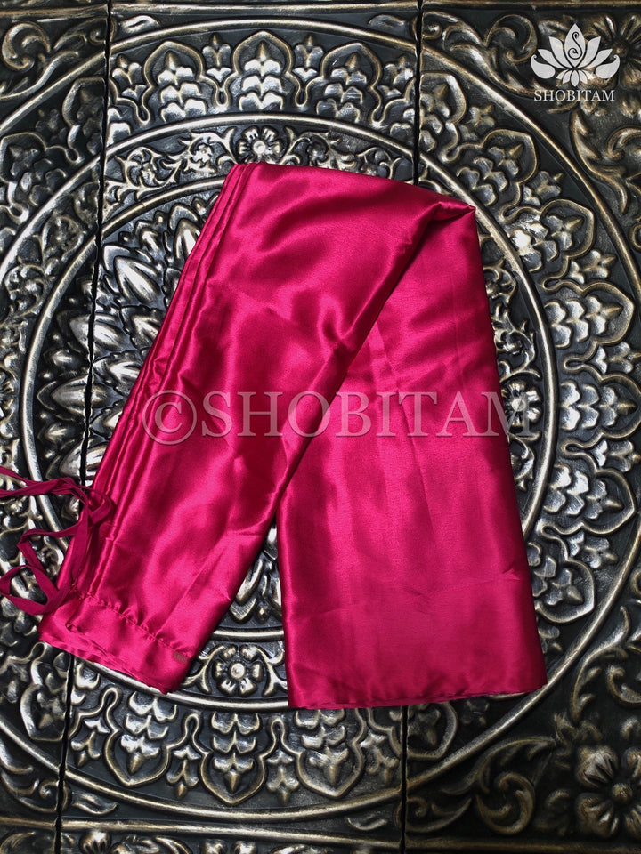 Premium Quality pink-red Satin Petticoat for saree,medium size