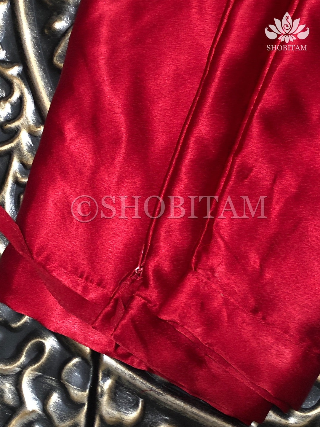 Premium Quality red Satin Petticoat for saree,medium size | SHOBITAM