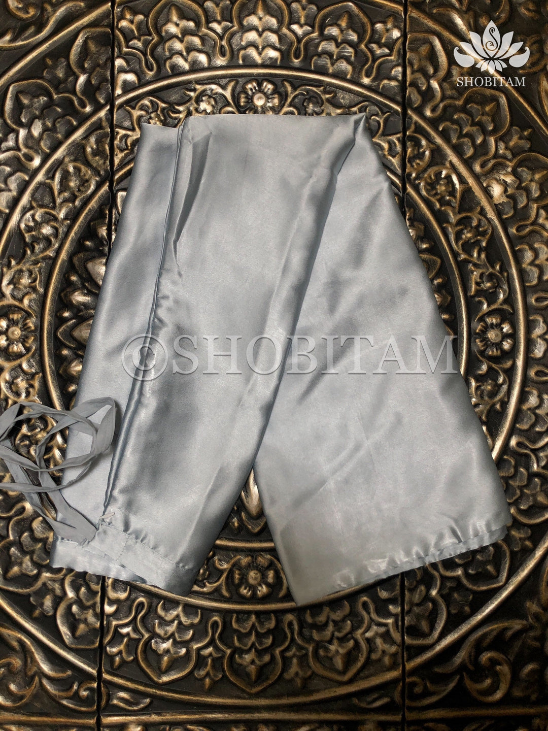Silver Gray Premium Quality Satin Petticoat for saree,medium size | SHOBITAM