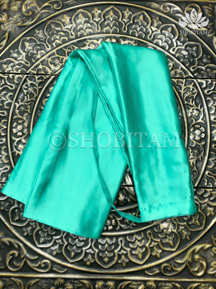 Premium Quality sea green Satin Petticoat for saree, Extra Large Size | SHOBITAM
