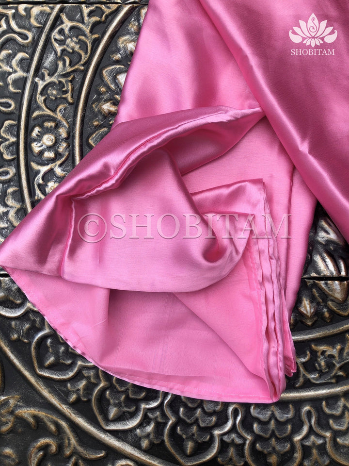 Premium Quality light pink Satin Petticoat for saree,medium size | SHOBITAM