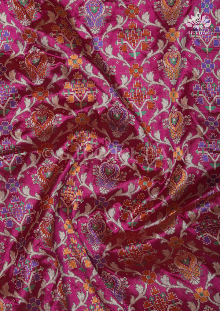 Exquisite Banarasi Patola Meenakari Katan Silk Saree in Pink with Intricate Pallu | SILK MARK CERTIFIED